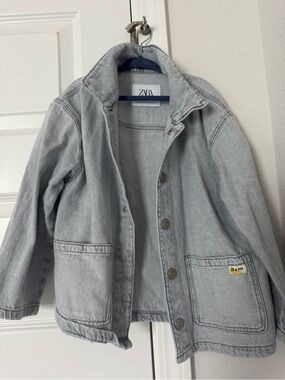 ZARA Light Gray Kids Denim Jacket